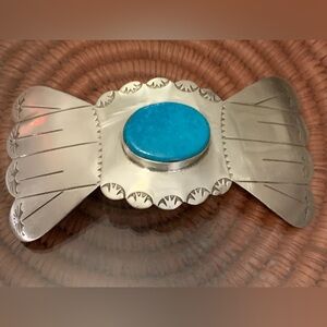 Vintage Navajo Sterling “Ben G Chavez” Turquoise Hair Barrette